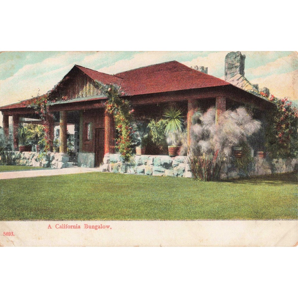 Vintage A California Bungalow Postcard PCK Series Made in Germany VG- - Picture 1 of 2